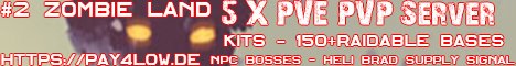 #2 ZOMBIE LAND|5X|Raidable Bases|Loot+|