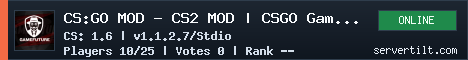 CS:GO MOD - CS2 MOD | CSGO GameFuture.pl | Skiny | Klany | Operacje | Skrzynie | Klucze | Rangi | Leczenie | Jackpot | FREE VIP | VIP/SVIP | StatTrak banner