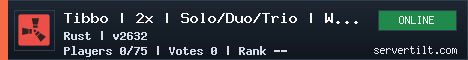 Tibbo | 2x | Solo/Duo/Trio | Weekly | No P2W | Active Admins | Beginner Friendly server banner